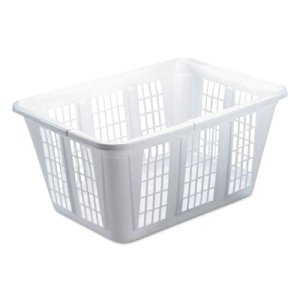 Rubbermaid Laundry Basket, Plastic, White, 8 Baskets (RCP296585WHICT)