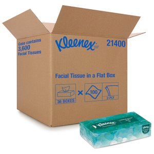 Kleenex 2-Ply White Facial Tissues, 8.20" x 8 2/5", 36 Boxes (KCC 21400)