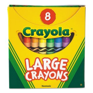 Crayola Large Crayons, Tuck Box, Bright Colors, 8 Colors (CYO520080)