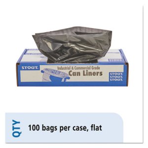 30 Gallon Recycled Garbage Bags, 30x39, 1.3mil, 100 Bags (STOT3039B13)