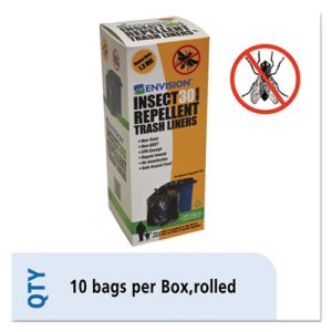 33 Gal. Repellent Black Garbage Bags, 33x40, 1.3mil, 10 Bags (STOP3340K13R)
