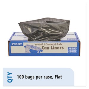 55-Gallon Trash Bags, 1.5mil, Black 100-Count - Mazer Wholesale, Inc.