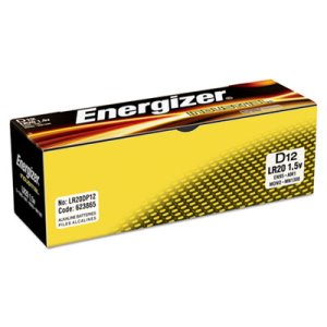 Energizer Industrial Alkaline Batteries, D, 12 Batteries/Pack (EVEEN95)