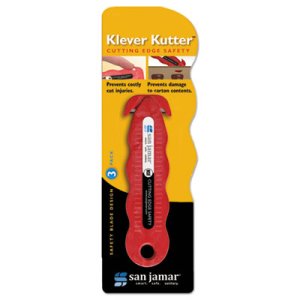San Jamar Klever Kutter Safety Cutter, 1 Razor Blade, Red (SJMKK403)