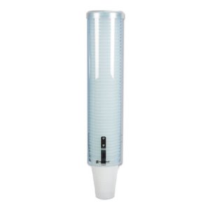 Water Pull-Type Cup Dispenser w/Removable Cap, Transparent Blue (SAN C3260TBL)