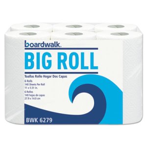 Boardwalk 2-Ply Kitchen Paper Towels, 140/Roll, 6/PK, 24 Rolls (BWK6279CT)