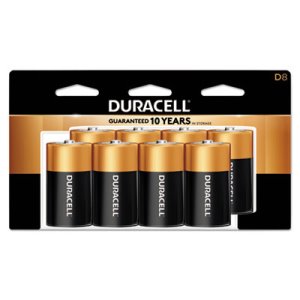 Duracell CopperTop® D-Batteries, 1.5 Volt, 8 Batteries (DRC MN13RT8Z)