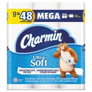Charmin Ultra Soft 2-Ply Toilet Paper, 12 Mega Rolls (PGC61925PK)