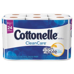 Kleenex Cottonelle Standard 1-Ply Toilet Paper Rolls, 12 Rolls (KCC12456PK)