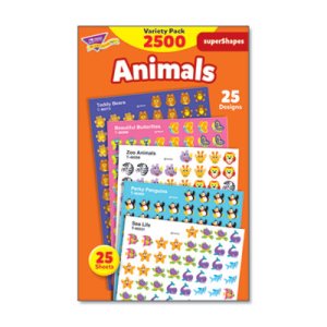 Trend SuperSpots and SuperShapes Animal Sticker Pack, 2500 Stickers (TEPT46904)