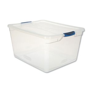 Rubbermaid Roughneck Clear 50 Qt/12 Gal Storage Containers, Pack of 5 with  Latching Grey Lids, Visible Base, Sturdy and Stackable, Great for Storage