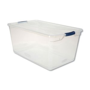 Rubbermaid Clever Store Basic Latch-Lid Container, 95 qt, Each (UNXRMCC950001)