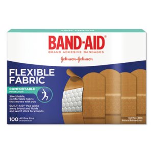 Band-Aid Flexible Fabric Adhesive Bandages, 1 x 3, 100 Bandages (JOJ4444)