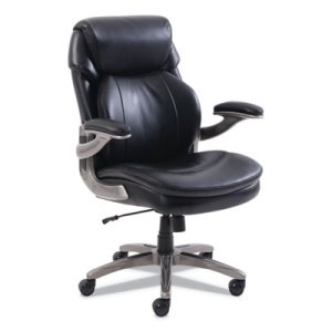 Sertapedic Cosset Mid-Back Executive Chair, Black Leather (SRJ48966)