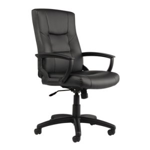 Alera® YR Series Executive High-Back Swivel/Tilt Leather Chair, Black (ALEYR4119)