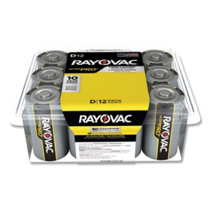 Rayovac Ultra Pro Alkaline Batteries, D, 12/Pack (RAYALD12PPJ)