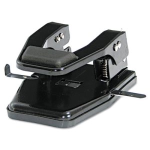 Master 30-Sheet Three-Hole Punch, Padded Handle, 9/32 Holes, Black