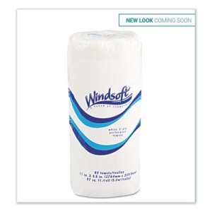 Windsoft Kitchen Roll Towels, 2 Ply, White, 85/Roll, 30 Rolls/CT (WIN122085CTB)