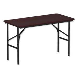 Alera Wood Folding Table, Rectangular, 48w x 24d x 29h, Mahogany (ALEFT724824MY)