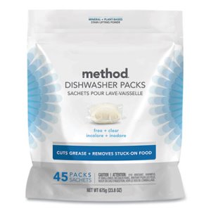 Method Power Dish Detergent Tabs, Fragrance-Free, 270 Tabs (MTH01760CT)