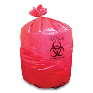 Coastwide 45 Gal Biohazard Can Liners, 40" x 46", Red, 200/Carton (CWZ342597)