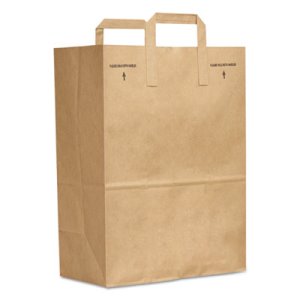 Sabco 100, Large Premium Quality Brown Bags with Reliable Strength Kraft Brown Paper Bags Etc Gift Paper Bags with Handles for Shopping Lunch Durable & Biodegradable Brown Bags Picnic 