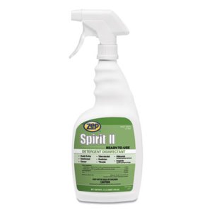 Zep Spirit II Ready-to-Use Disinfectant, 32 oz Spray, 12 Bottles (ZPP67909)