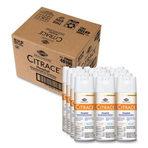Clorox Citrace Hospital Disinfectant & Deodorizer, 12 Aerosol Cans (CLO49100)