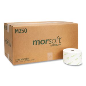 Morcon Morsoft Ultra Bath Tissue, 2-Ply, White, 1250/Roll, 24 Rolls (MORM250)