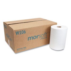 Morcon 10 Inch Roll Towels, 1-Ply, 10" x 800 ft, White, 6 Rolls (MORW106)