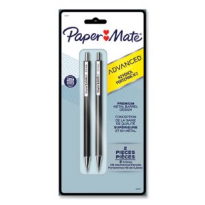 Paper Mate Advanced Mechanical Pencils, #2, .5 mm, Black Lead, 2/PK (PAP2128211)
