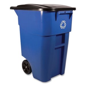 Rubbermaid 9W2773 Brute 50 Gallon Recycling Container, Blue (RCP9W2773BLU)