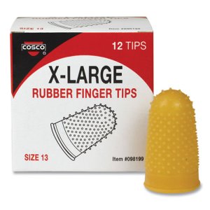 Swingline Rubber Fingertips, Size 11 with 9/16 Diameter, Amber - 12 count