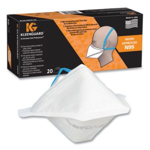 Kleenguard N95 Face Mask, Regular Size, Adjustable Straps, 20/Box (KCC53899)