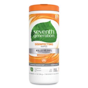 Seventh Generation Disinfecting Wipes, 7x 8, Citrus, 35 Wipes (SEV22812EA)