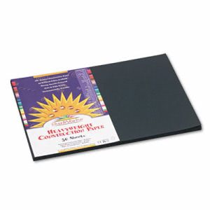 Sunworks Construction Paper, 58 lbs., 12 x 18, Black, 50 Sheets/Pack (PAC6307)