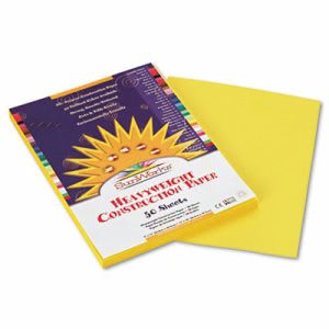 Sunworks Construction Paper, 58 lbs., 9 x 12, Yellow, 50 Sheets/Pack (PAC8403)