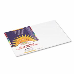 Sunworks Construction Paper, 58 lbs., 12 x 18, White, 50 Sheets/Pack (PAC8707)
