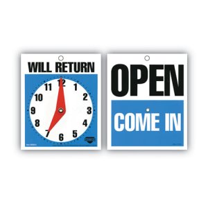 Cosco Will Return Later Sign, 5" x 6", Blue, 1 Each (COS098010)