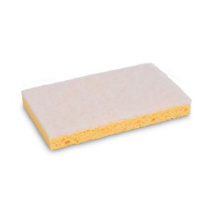 Boardwalk® Light-Duty Scrubbing Sponge, Yellow/White, 20 Sponges (BWK16320)