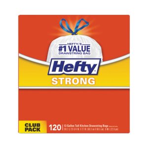  Hefty Renew Tall Kitchen Trash Bags, White, Unscented
