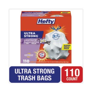 Hefty Ultra Strong Tall Kitchen Trash Bags, Lavender & Sweet Vanilla  Scent,13 Gallon, 80 Count
