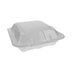 Tray - 3 Compartment Foam Tray w/ Hinged Lid, Food Service Distribution