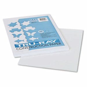 Pacon Construction Paper, 76 lbs., 9 x 12, White, 50 Sheets/Pack (PAC103026)