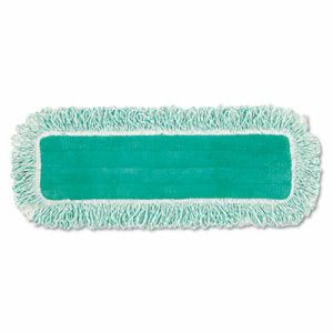 Rubbermaid Q418 18" Microfiber Dust Pad w/Fringe, Green, 6 Pads (RCPQ418GNCT)