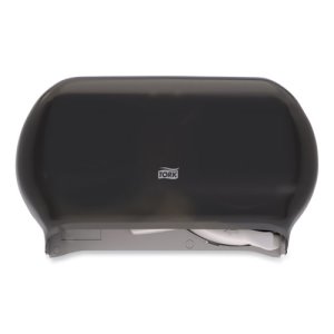 Lavex Select Black Compact Jumbo Jr. 7 Toilet Tissue Twin Dispenser