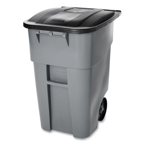 32 gal Brute Round Plastic Garage Large Trash Can Gray Commercial Use  Outdoor