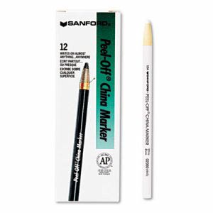 Sharpie Peel-Off China Markers, White, 12 China Markers (SAN2060)
