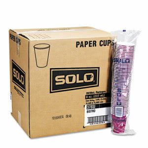 Bistro 12-oz. Paper Hot Cup, Poly-Coated Paper, Maroon, 1,000 Cups (SCC 412SIN)