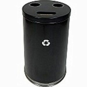 Witt 24 Gallon Metal Recycling Container, Black, 1/Carton (WITT-15RTBK)